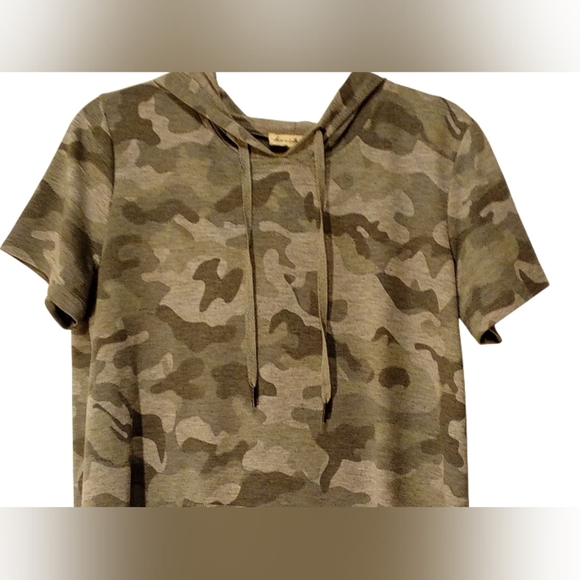 Jane & Delancey - Sweatshirt Dress Grey Camouflage Short Sleeve, Pockets, Size M - Picture 7 of 13